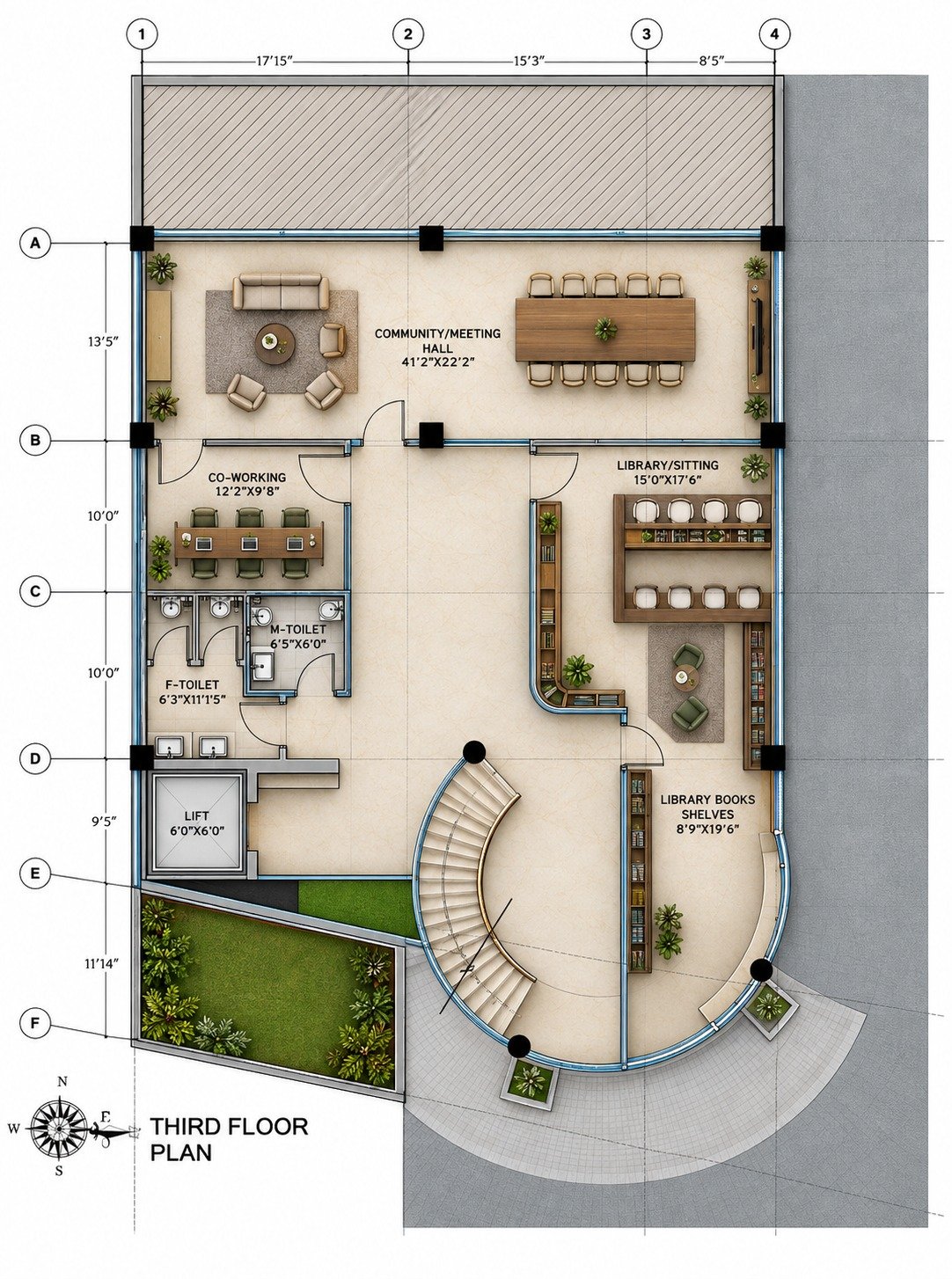 Club house third floor plan